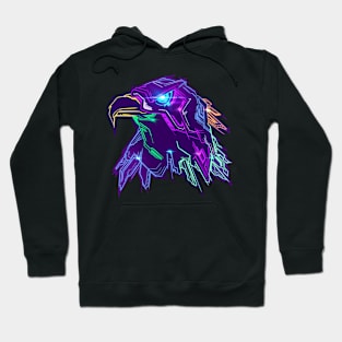 Neon Badass Cyberpunk Eagle Mecha Hoodie